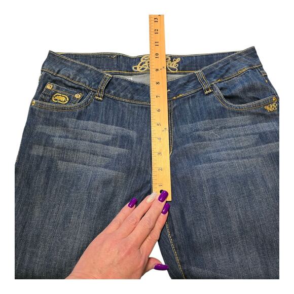 EckoRed Bootcut Womens Jeans Size 9 Blue Medium Wash Low-Rise Embroidered Rhino - Picture 13 of 16